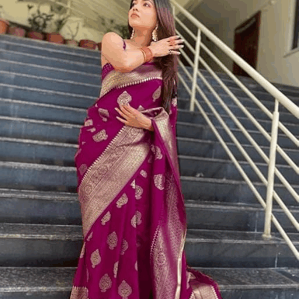 Women's Kanjivaram Art Silk Saree Soft Banarasi Style Sari