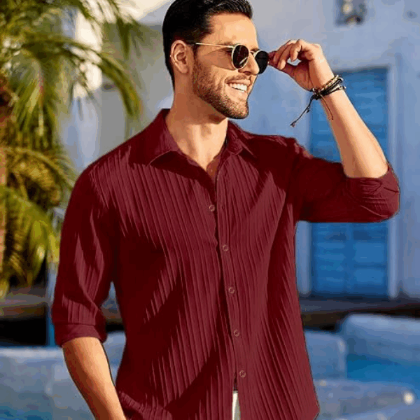 COLEBROOK Men's Casual Button Down Shirts Long Sleeve Linen Shirt
